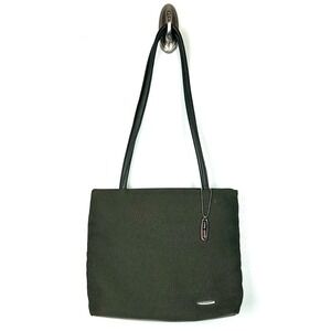 Nine West Olive Green‎ Tote Bag Purse Woven Fabric Shoulder Y2K Vintage